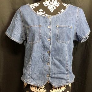 Women’s Cap Button Denim Top